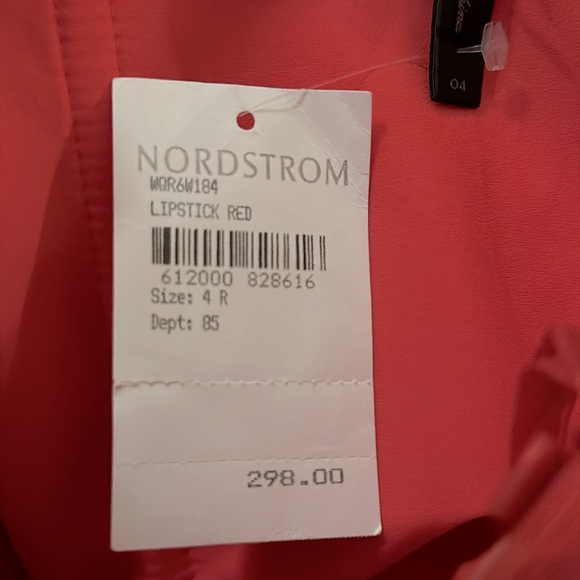 BCBGMaxAzria Jesse Ambrosia Lipstick Red Strapless Chiffon Tulip Dress 4R NWT - Picture 10 of 12